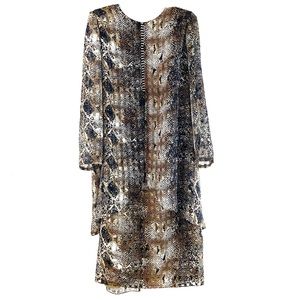 Vintage Stenay Animal Print Midi Dress Size 18